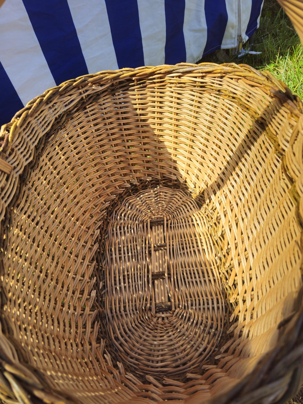 Large Oval Wicker Basket with Rustic Finish