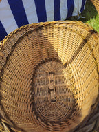 Large Oval Wicker Basket with Rustic Finish