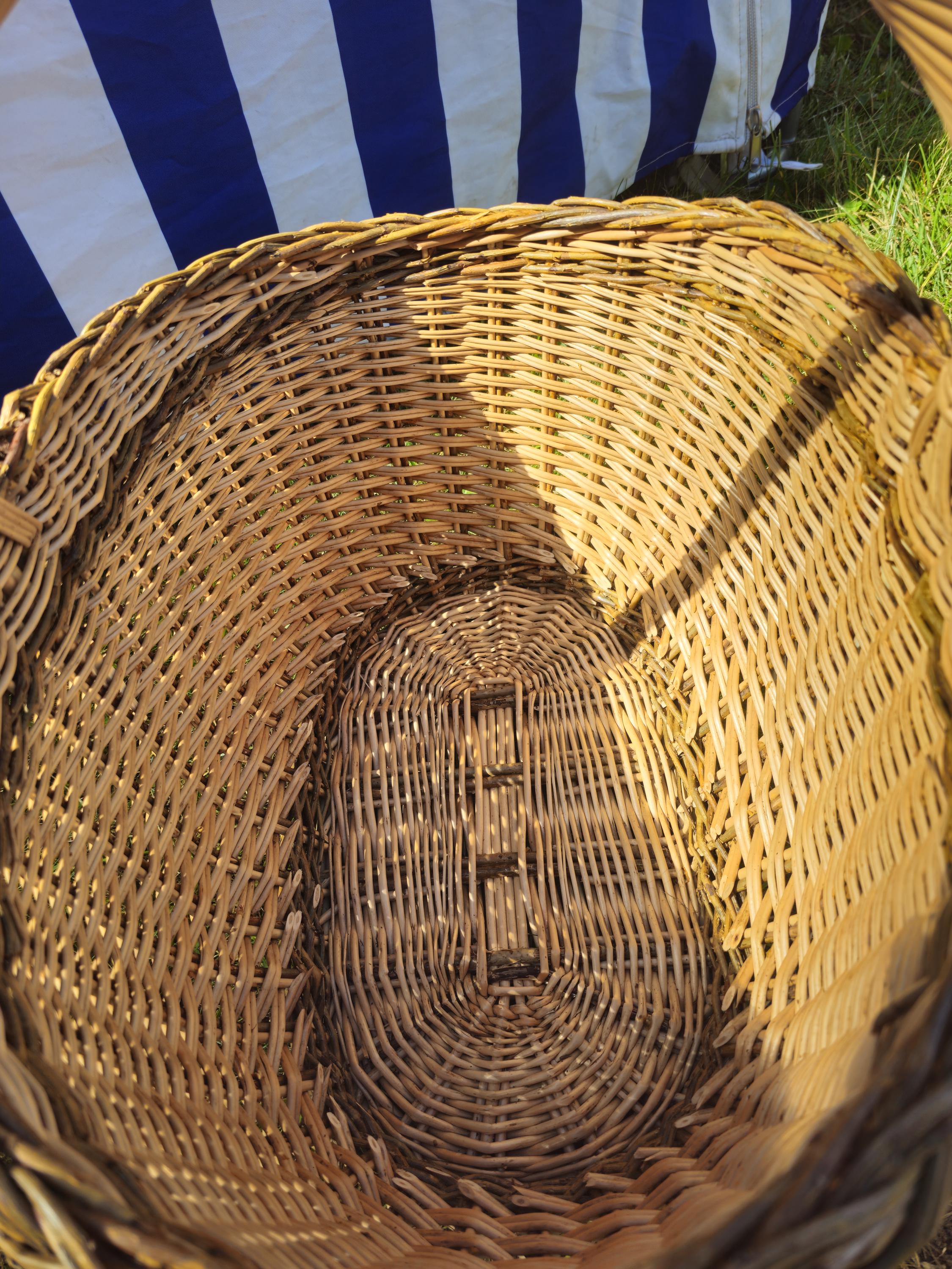 Large Oval Wicker Basket with Rustic Finish