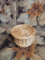 Handwoven Willow Basket Jar with Lid