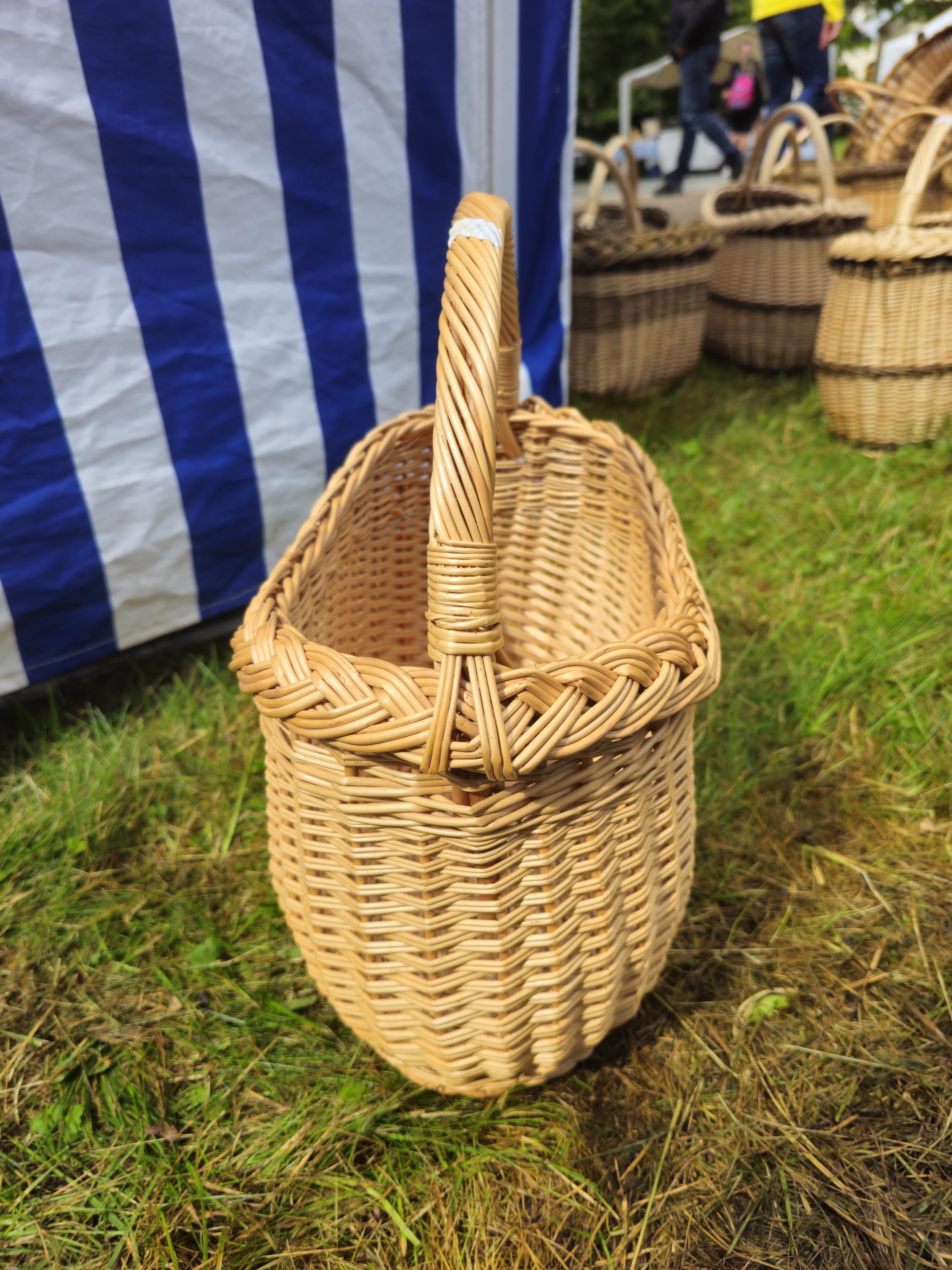 Wicker Basket with Braided Rim