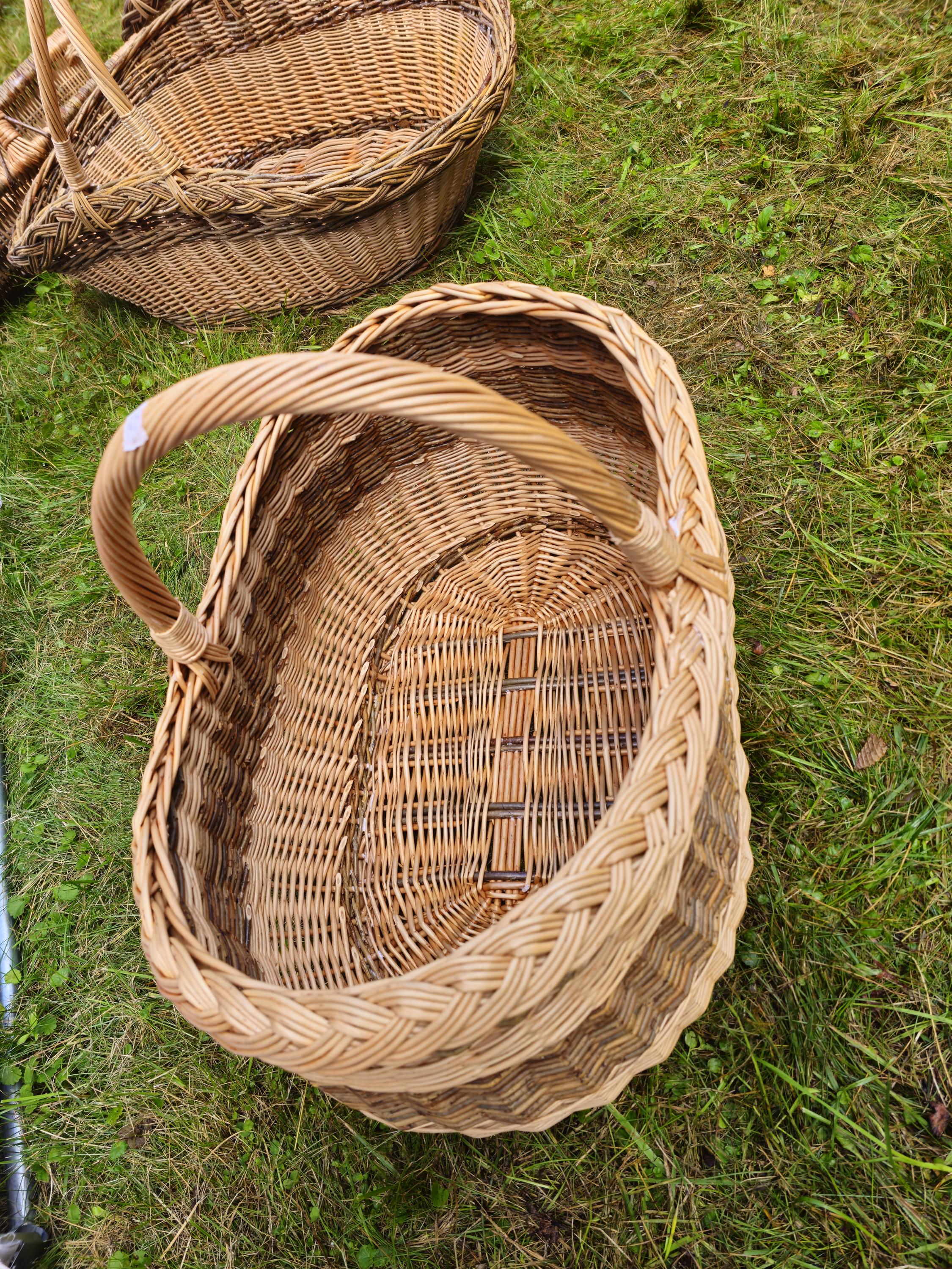 Braided Rim Large Wicker Gathering Basket