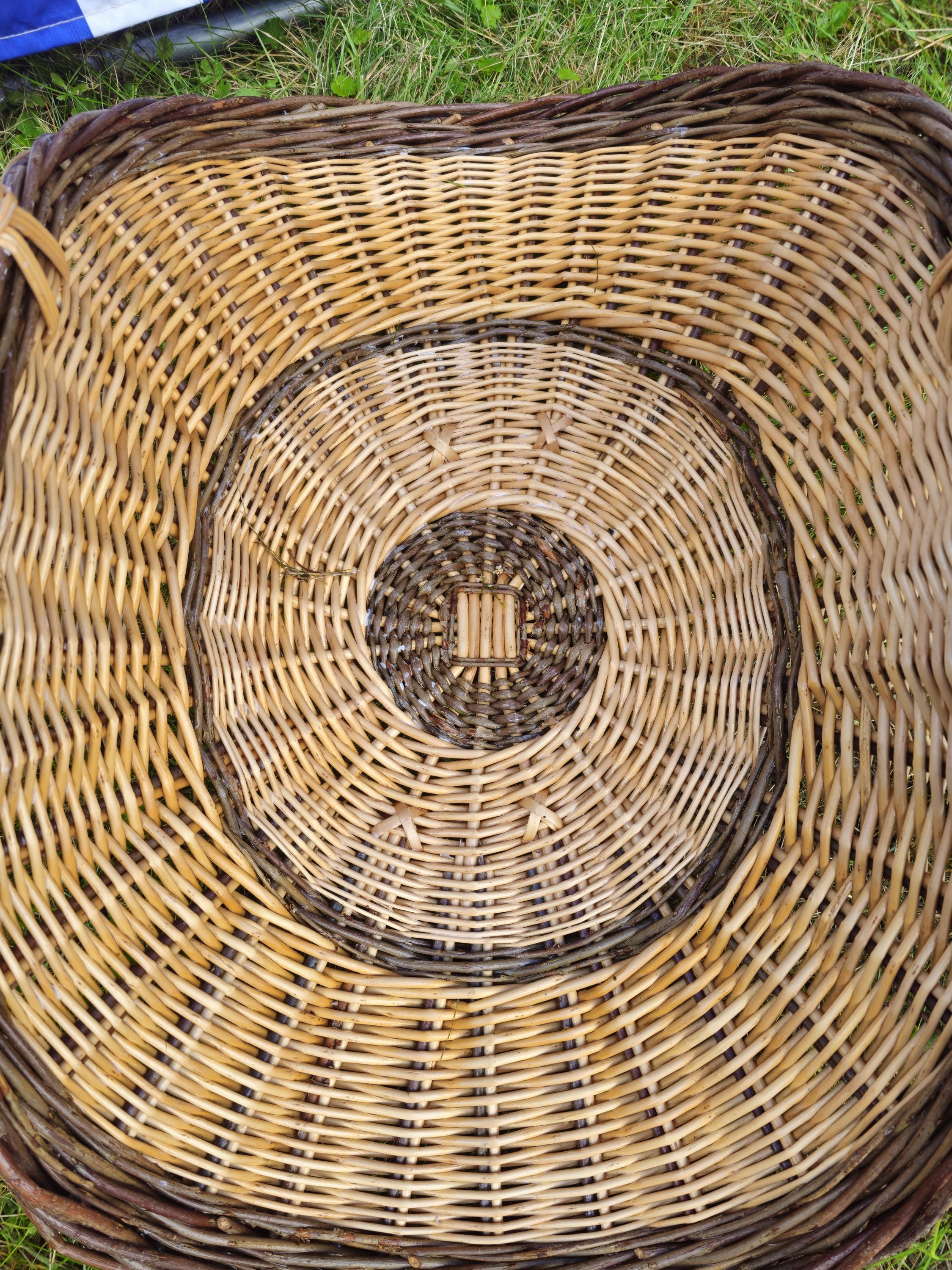 Wicker Flower Basket with Two Arched Handles