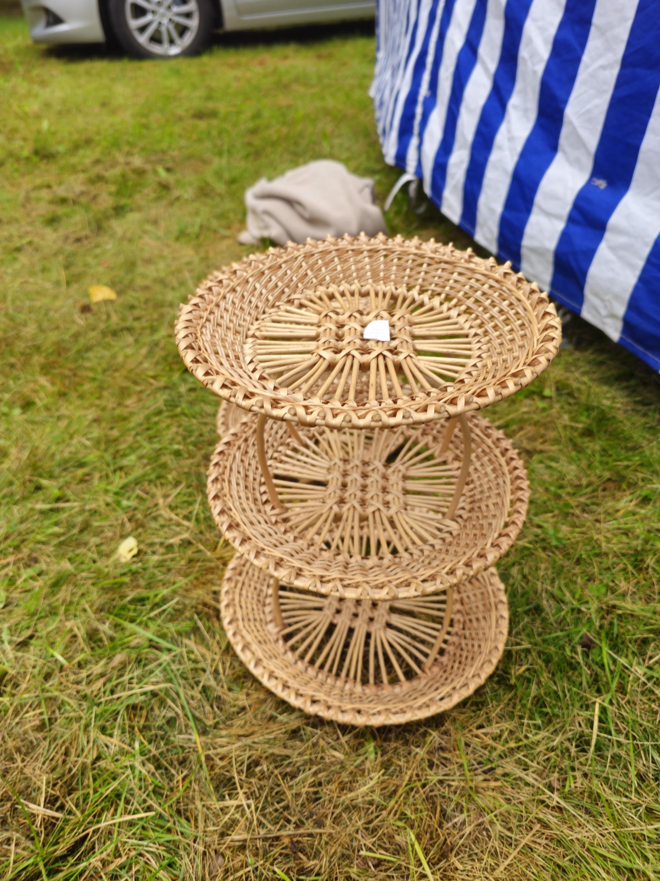 Handwoven Three-Tier Display Stand