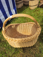 Wicker Basket with Braided Rim