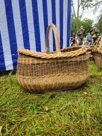 Braided Rim Large Wicker Gathering Basket