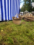 Wicker Oval Basket with Rustic Dark Rim