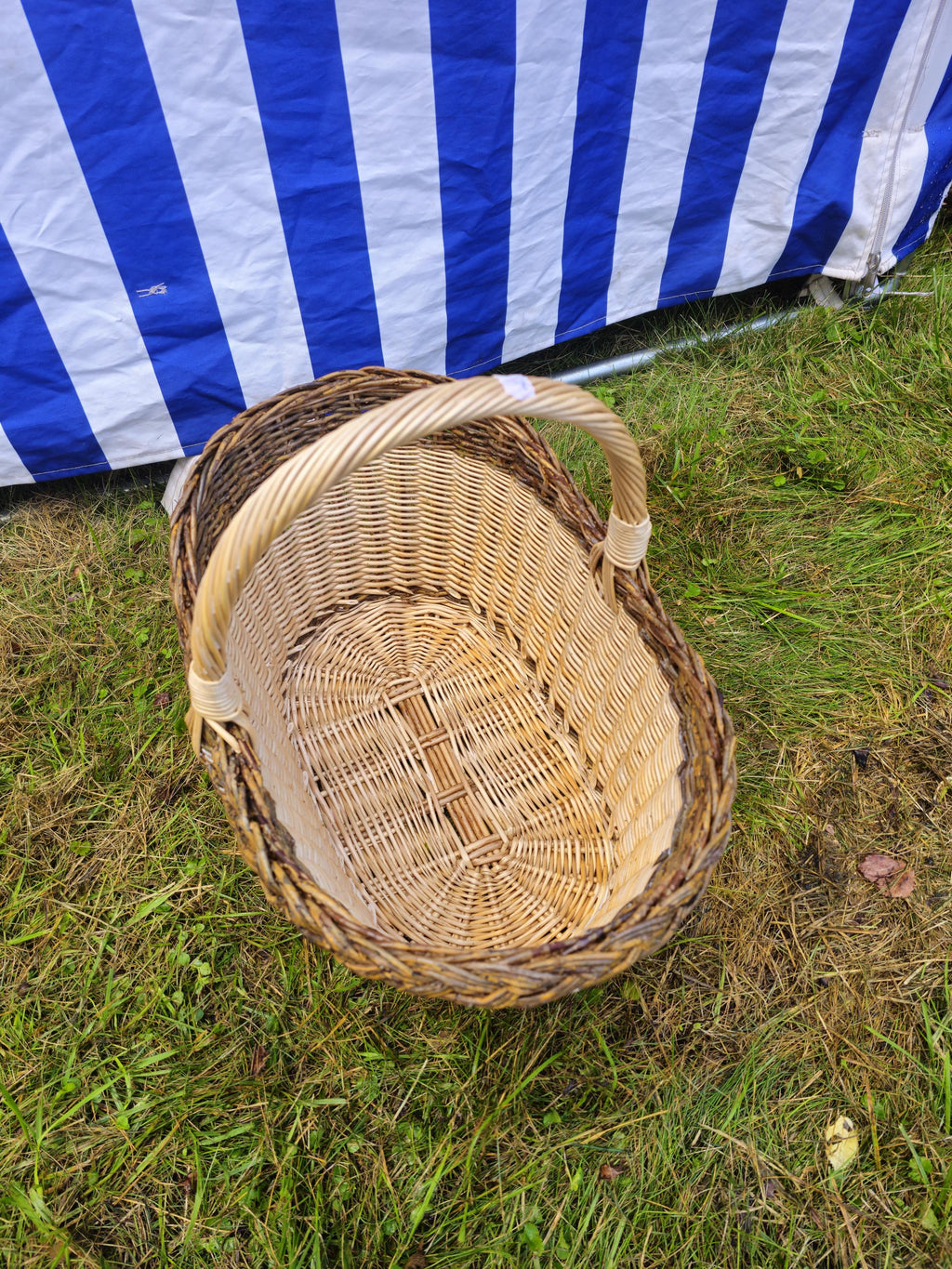 Wicker Oval Basket with Rustic Dark Rim