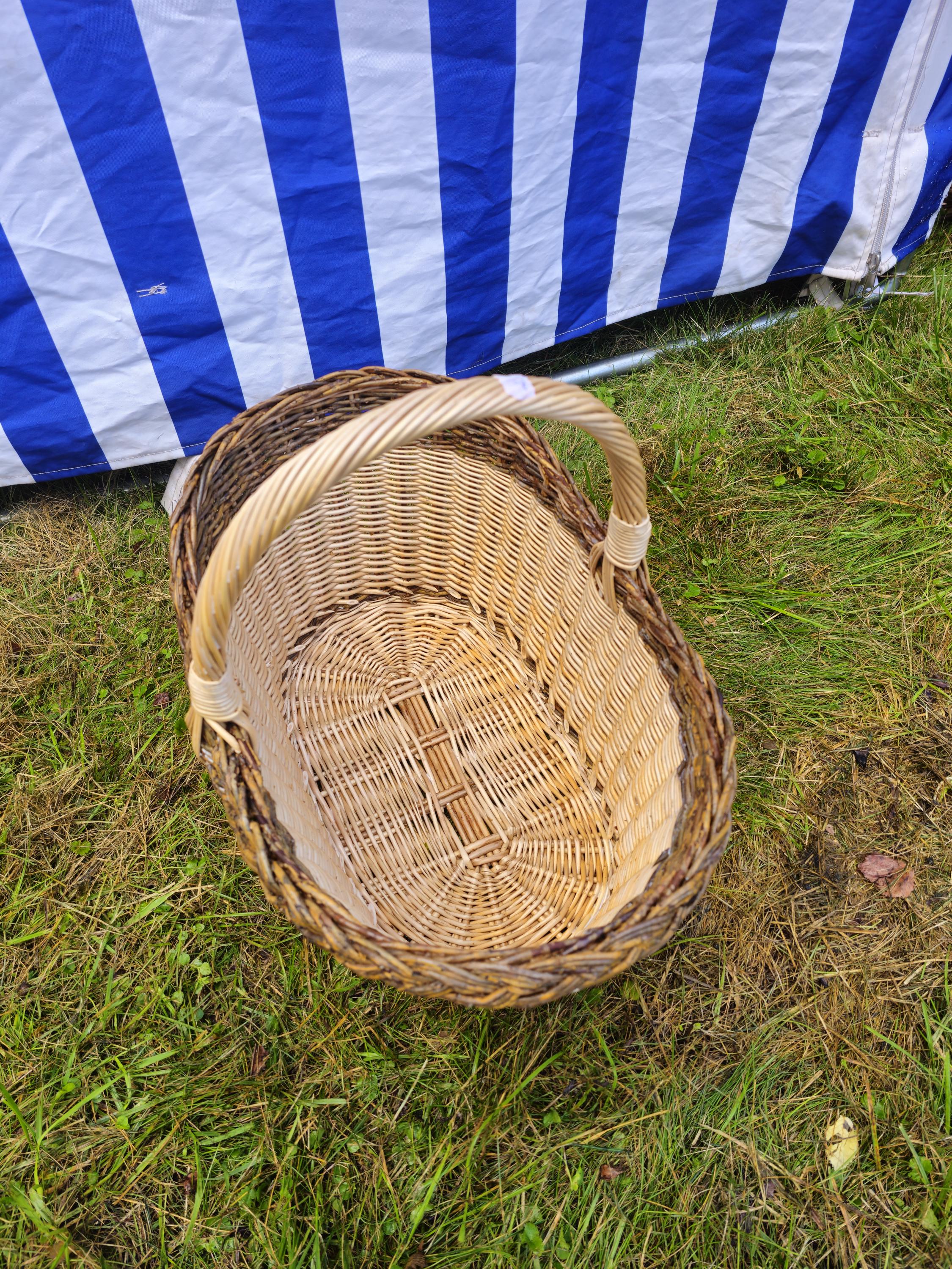 Wicker Oval Basket with Rustic Dark Rim