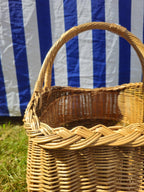 Wicker Mushroom Basket with Thick Braided Edge