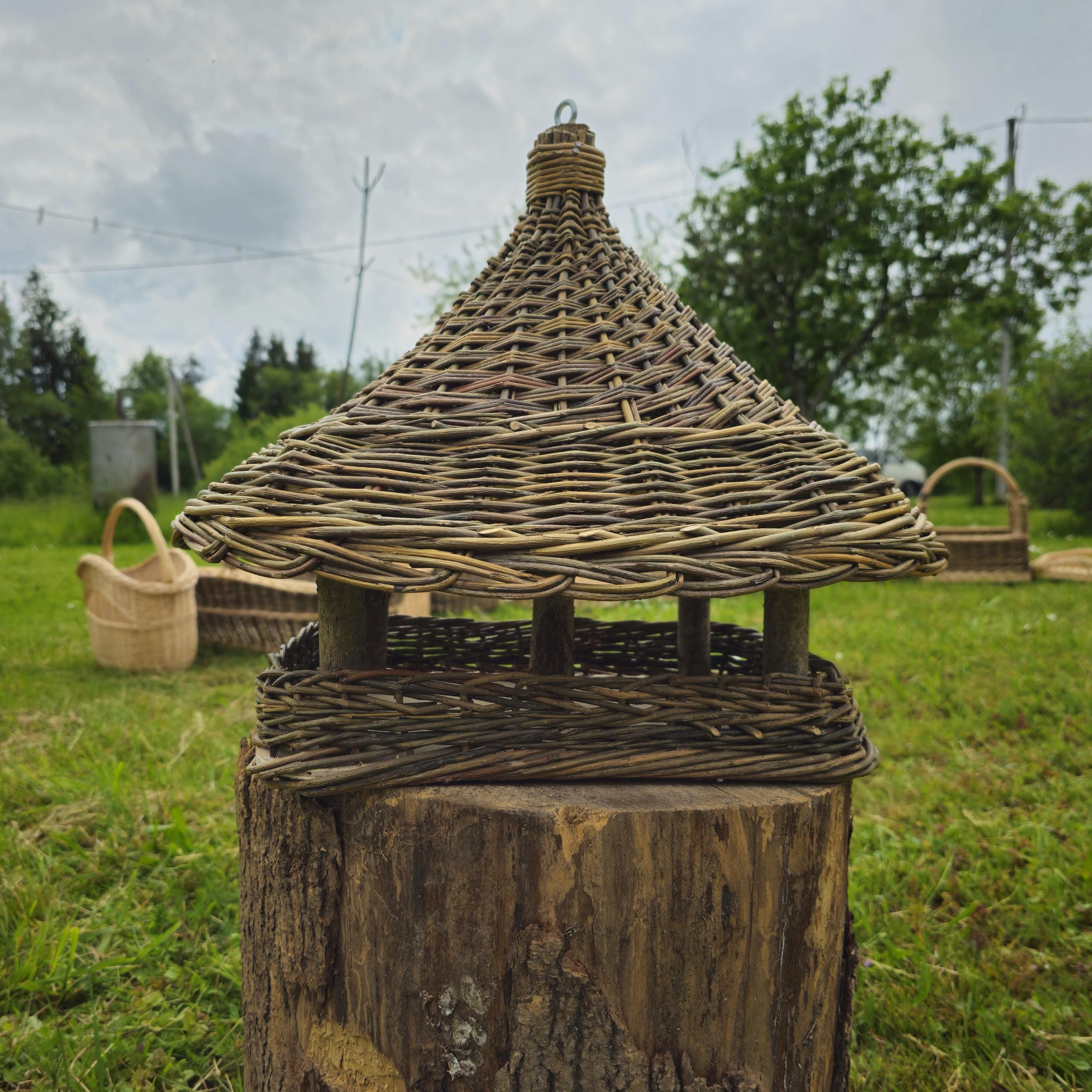 Handmade Wicker Bird Feeder