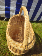 Wicker Basket with Braided Rim