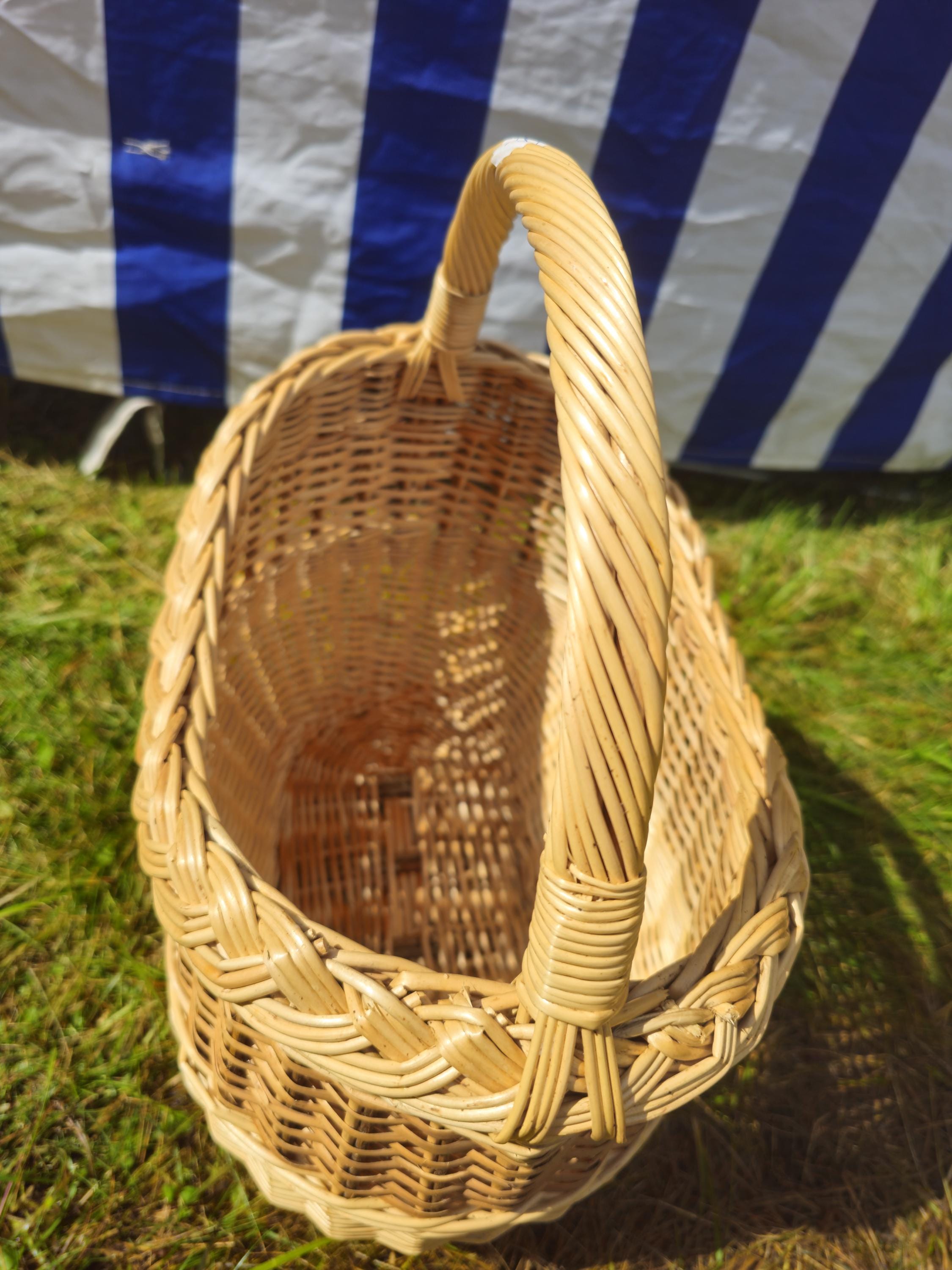 Wicker Basket with Braided Rim