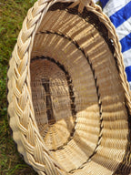 Long Willow Basket with Braided Rim