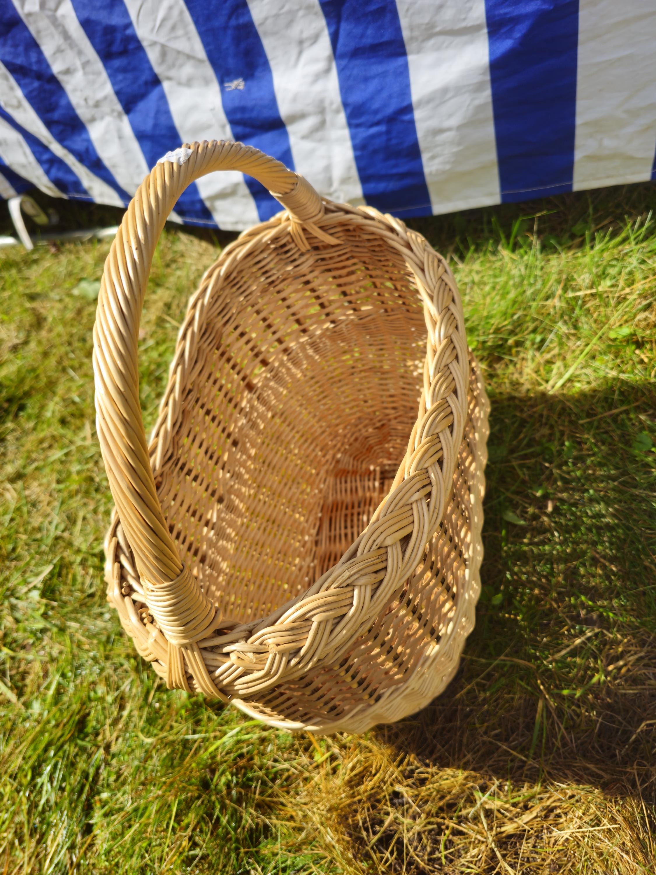 Wicker Basket with Braided Rim
