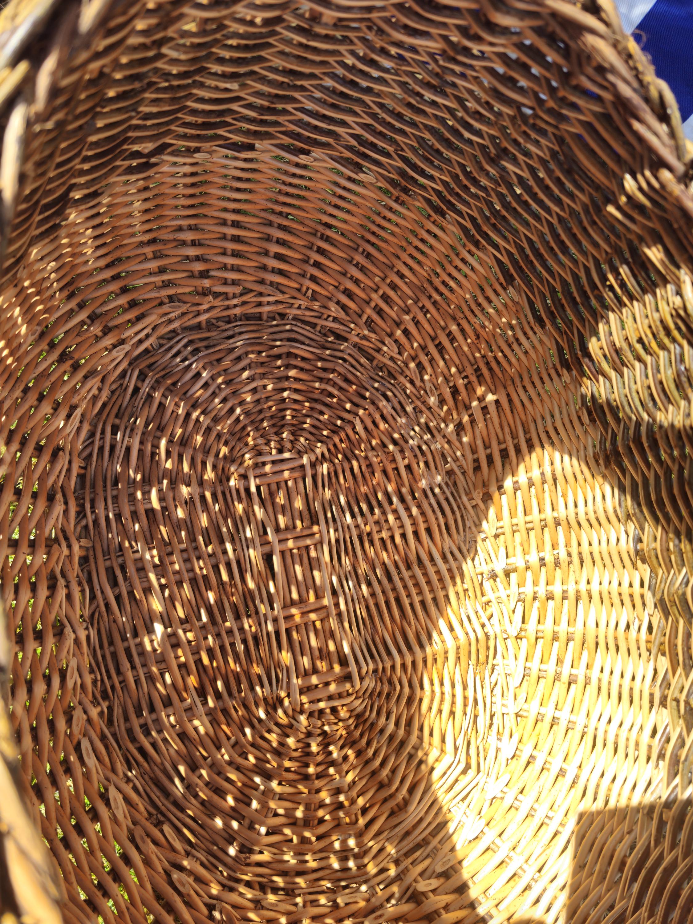 Wicker Mushroom Basket with Braided Rim