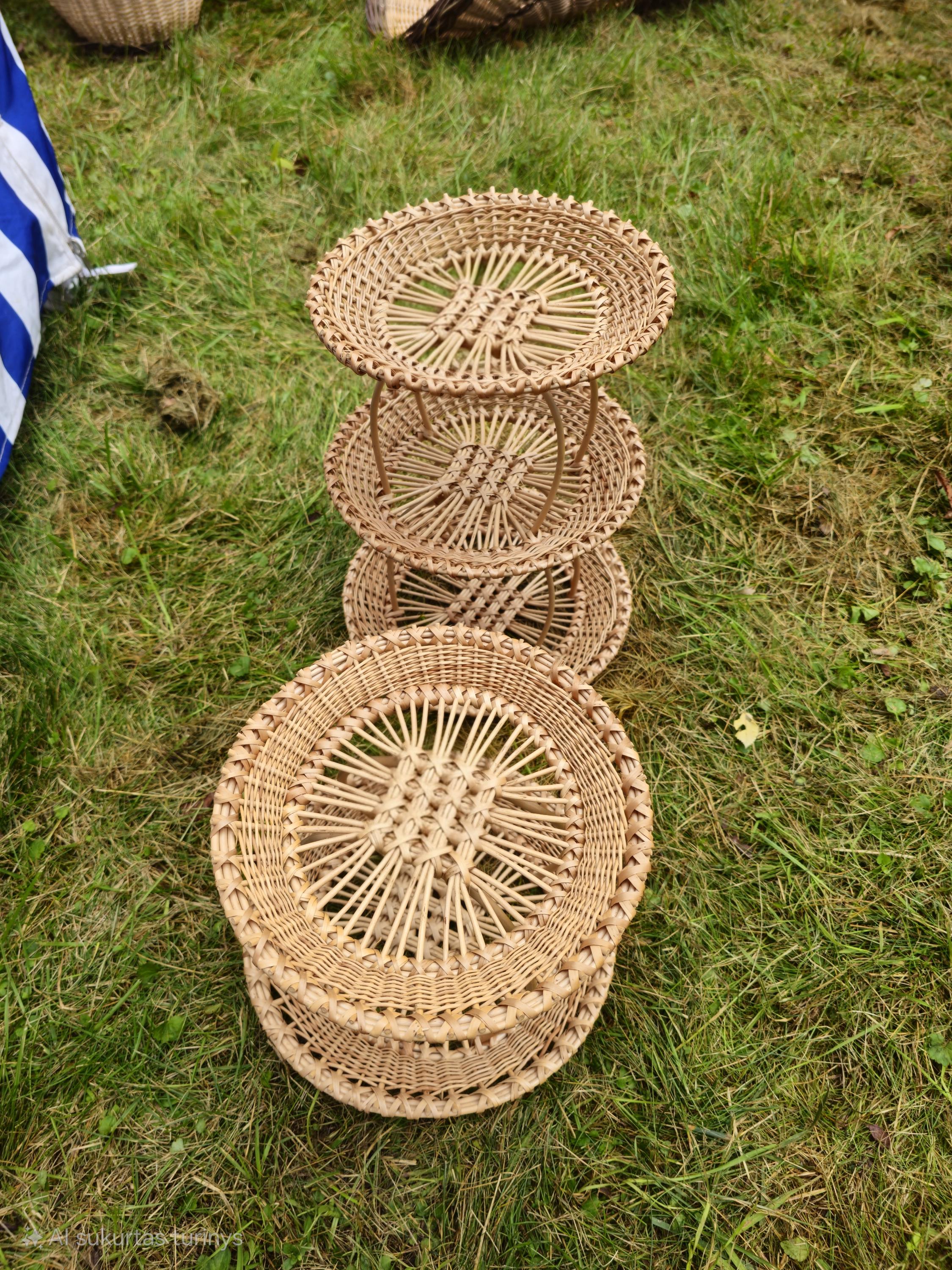 Handwoven Three-Tier Display Stand