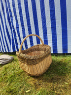 Wicker Mushroom Basket with Braided Rim