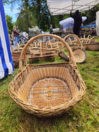 Extra Large Rustic Wicker Basket with Braided Rim