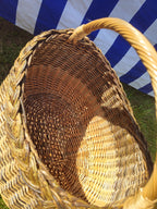 Wicker Mushroom Basket with Braided Rim
