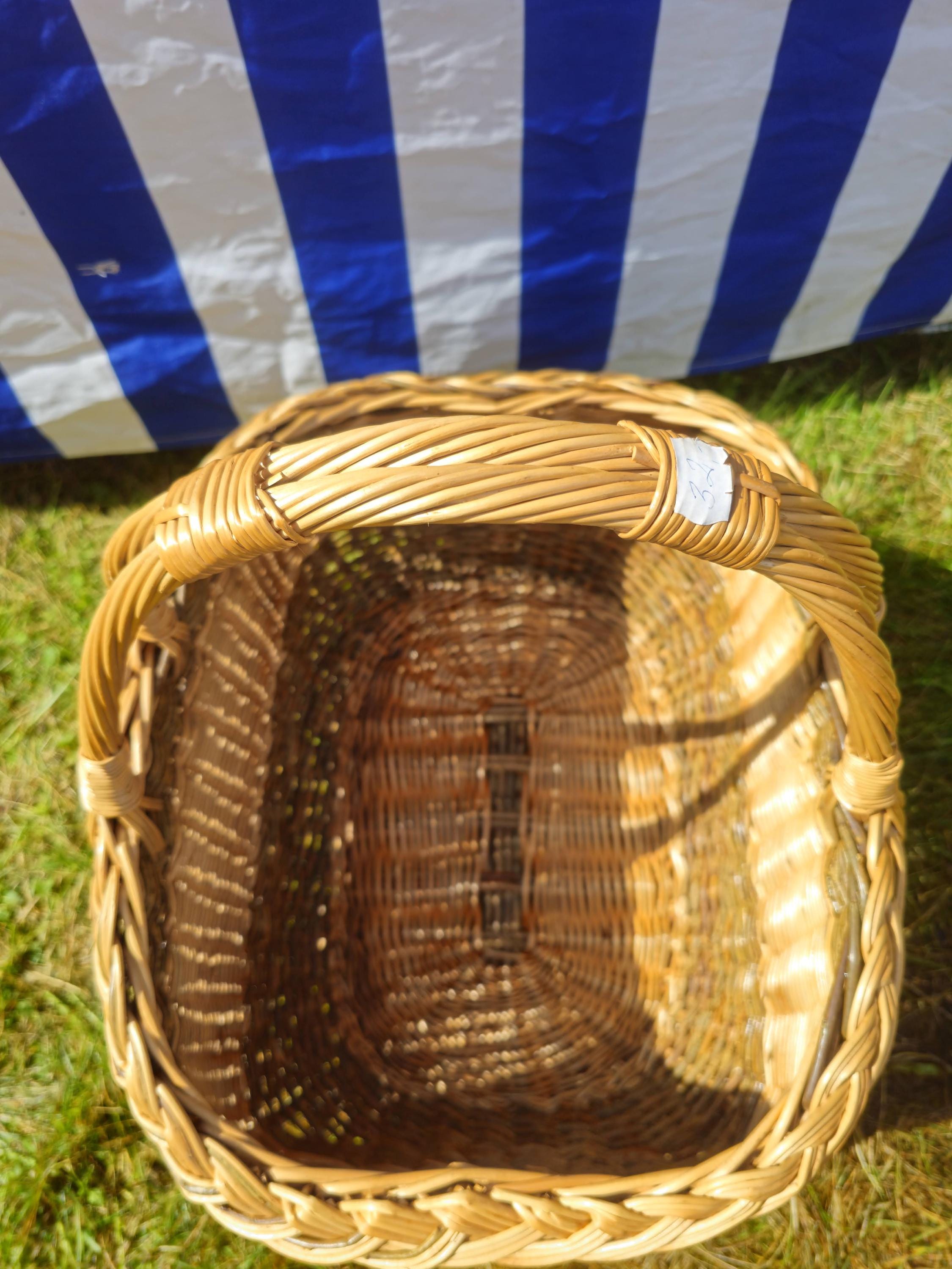 Wicker Mushroom Basket with Thick Braided Edge