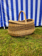 Braided Rim Large Wicker Gathering Basket