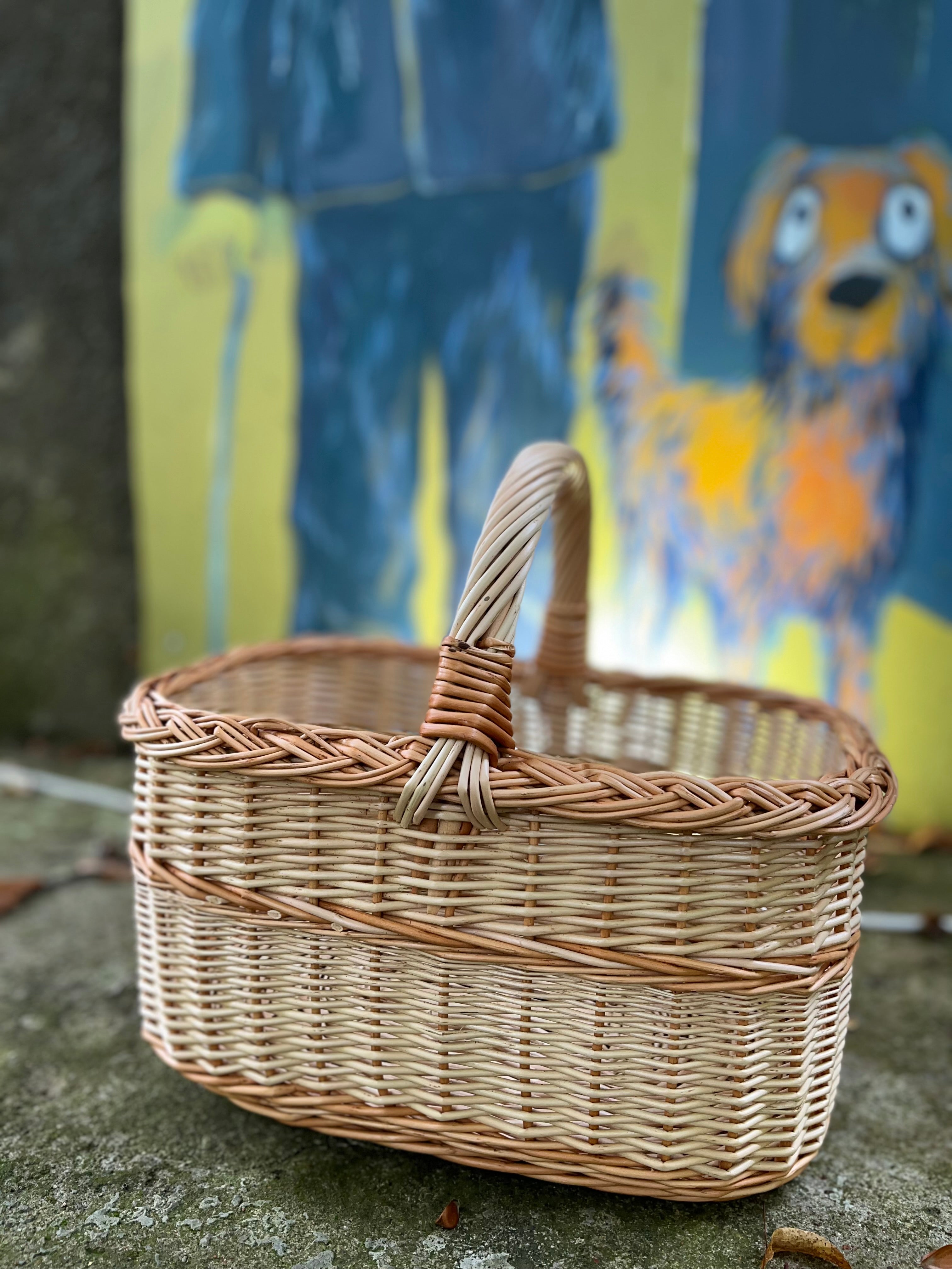 Handmade Willow Basket with Handle