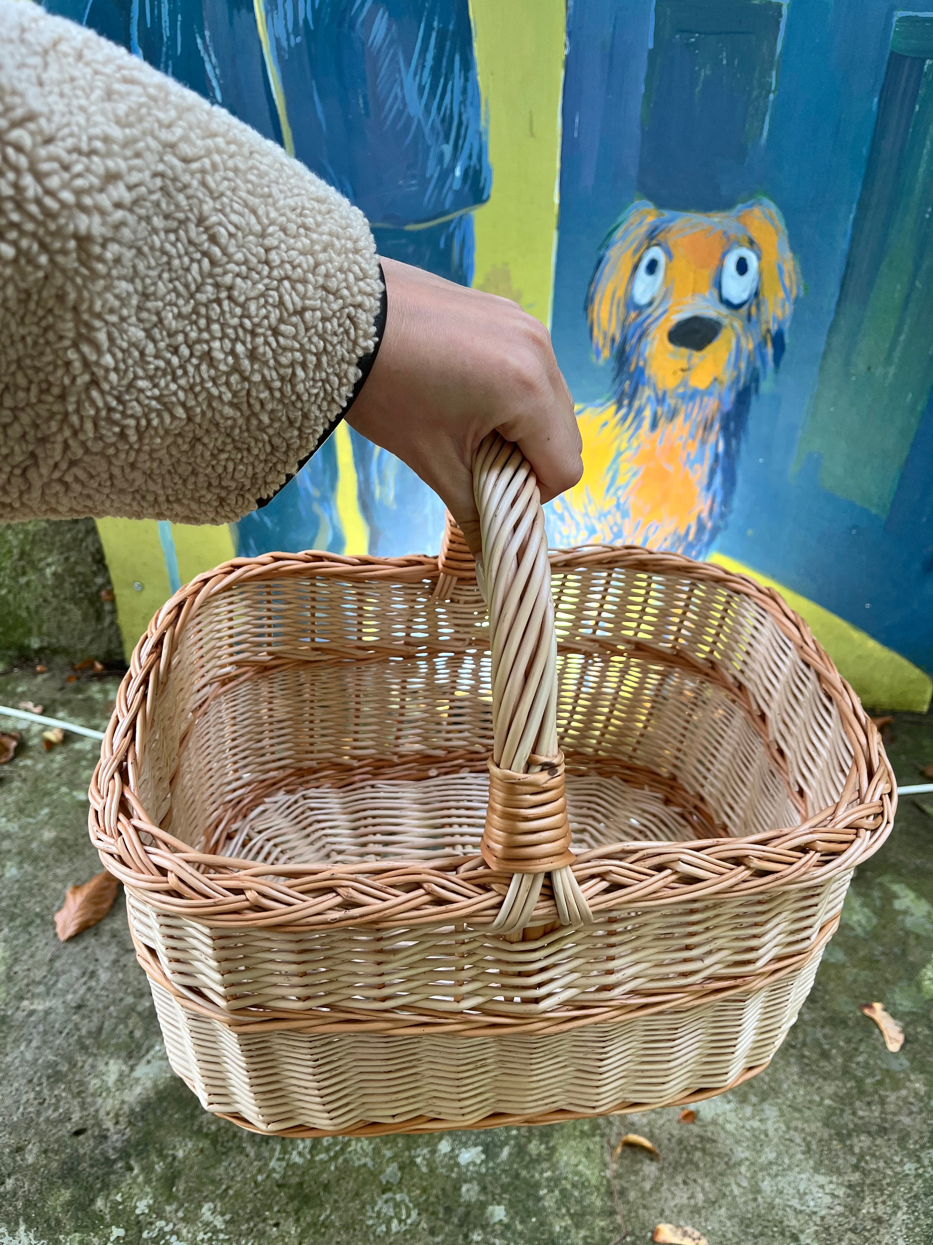 Handmade Willow Basket with Handle