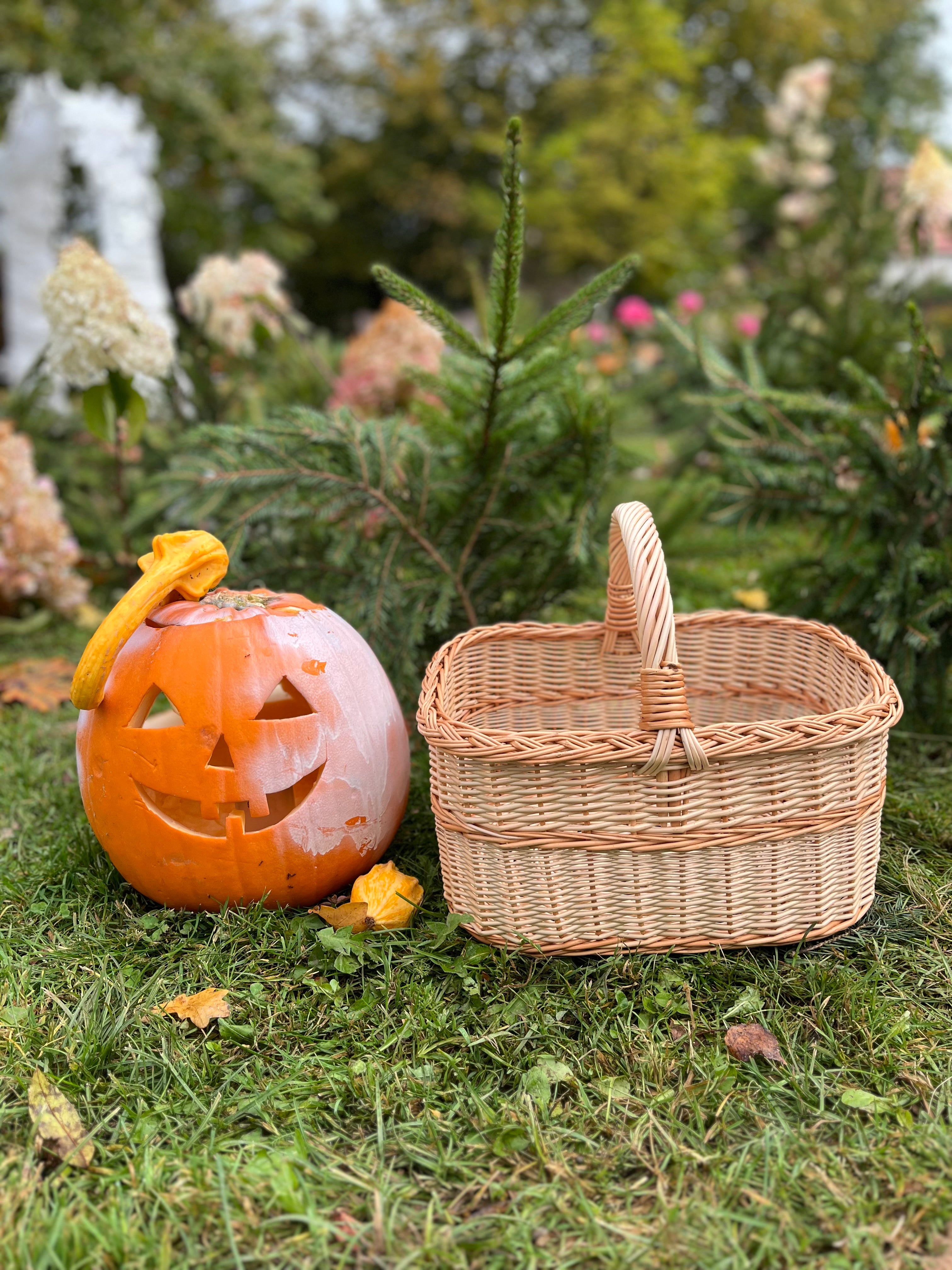 Handmade Willow Basket with Handle
