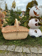 Rectangular Wicker Basket with Braided Handle