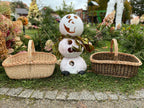 Rectangular Wicker Basket with Braided Handle