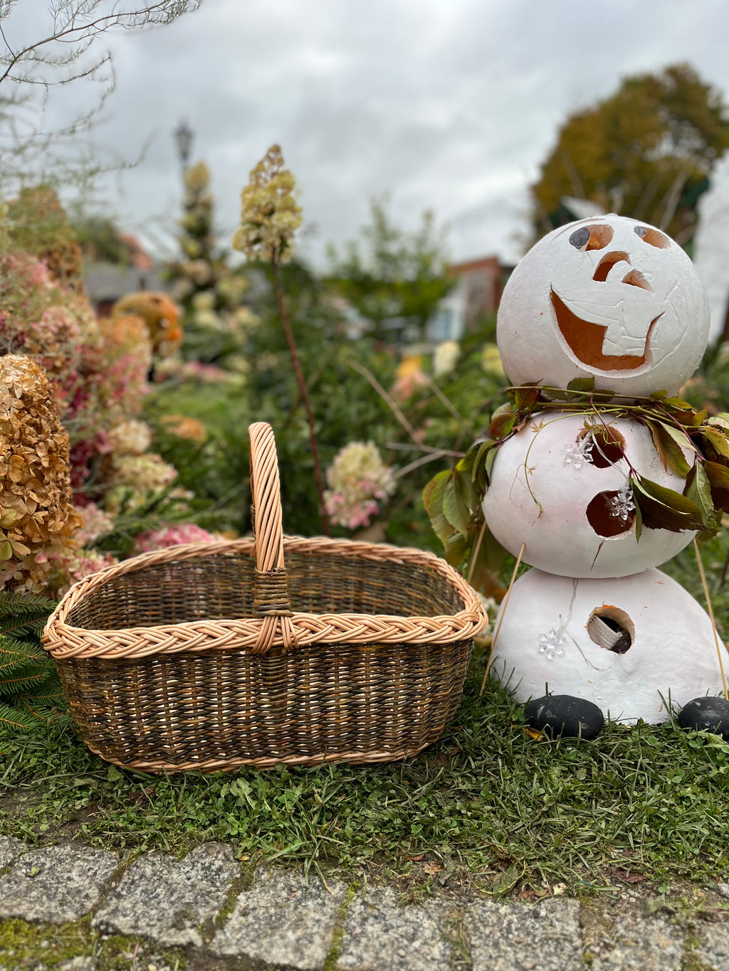 Rectangular Wicker Basket with Braided Handle