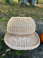 Handwoven Wicker Tray with Dome Lid
