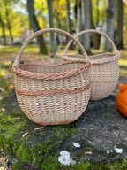 Round Wicker Basket with Central Handle