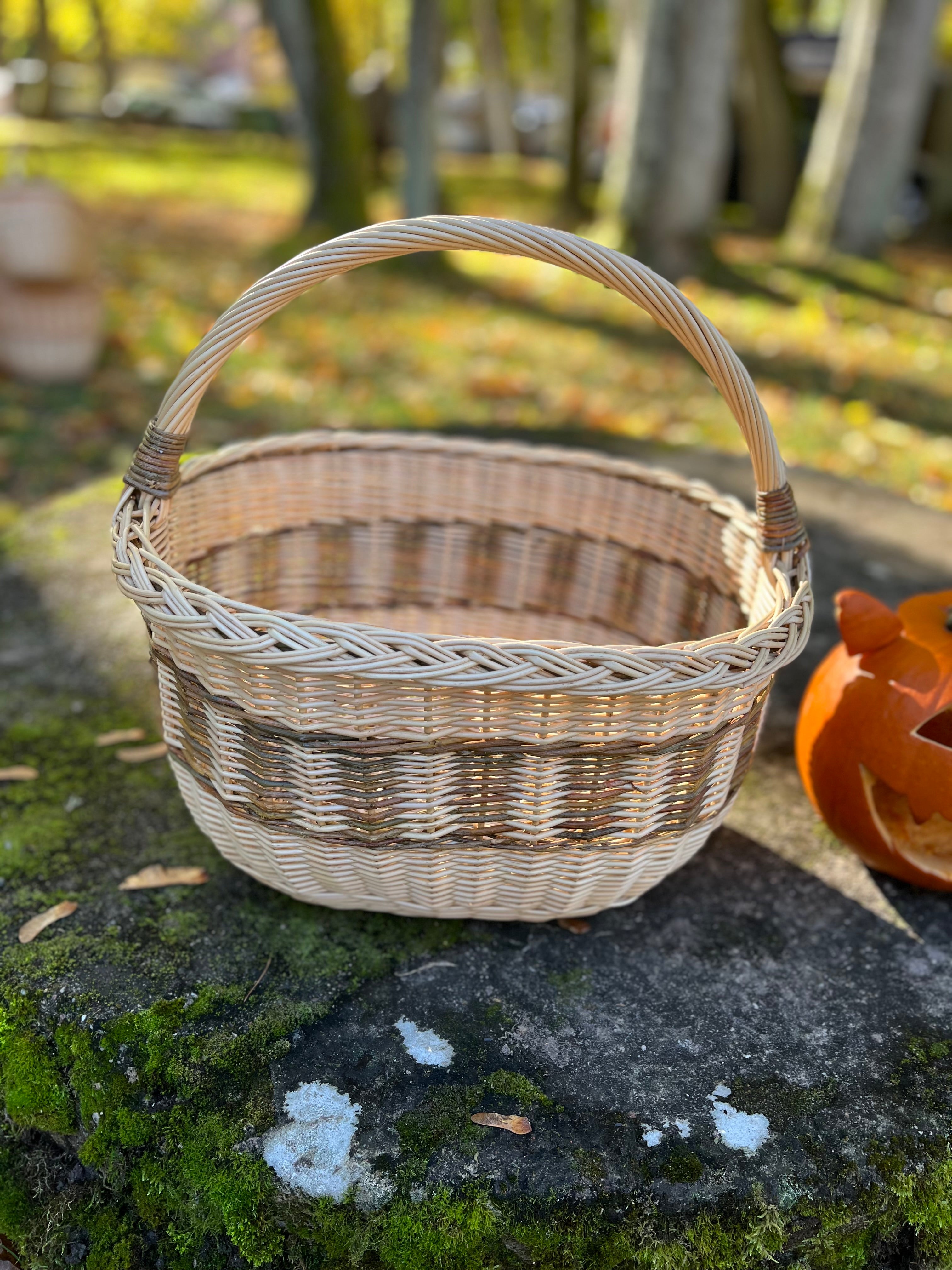 Rustic Handwoven Wicker Basket