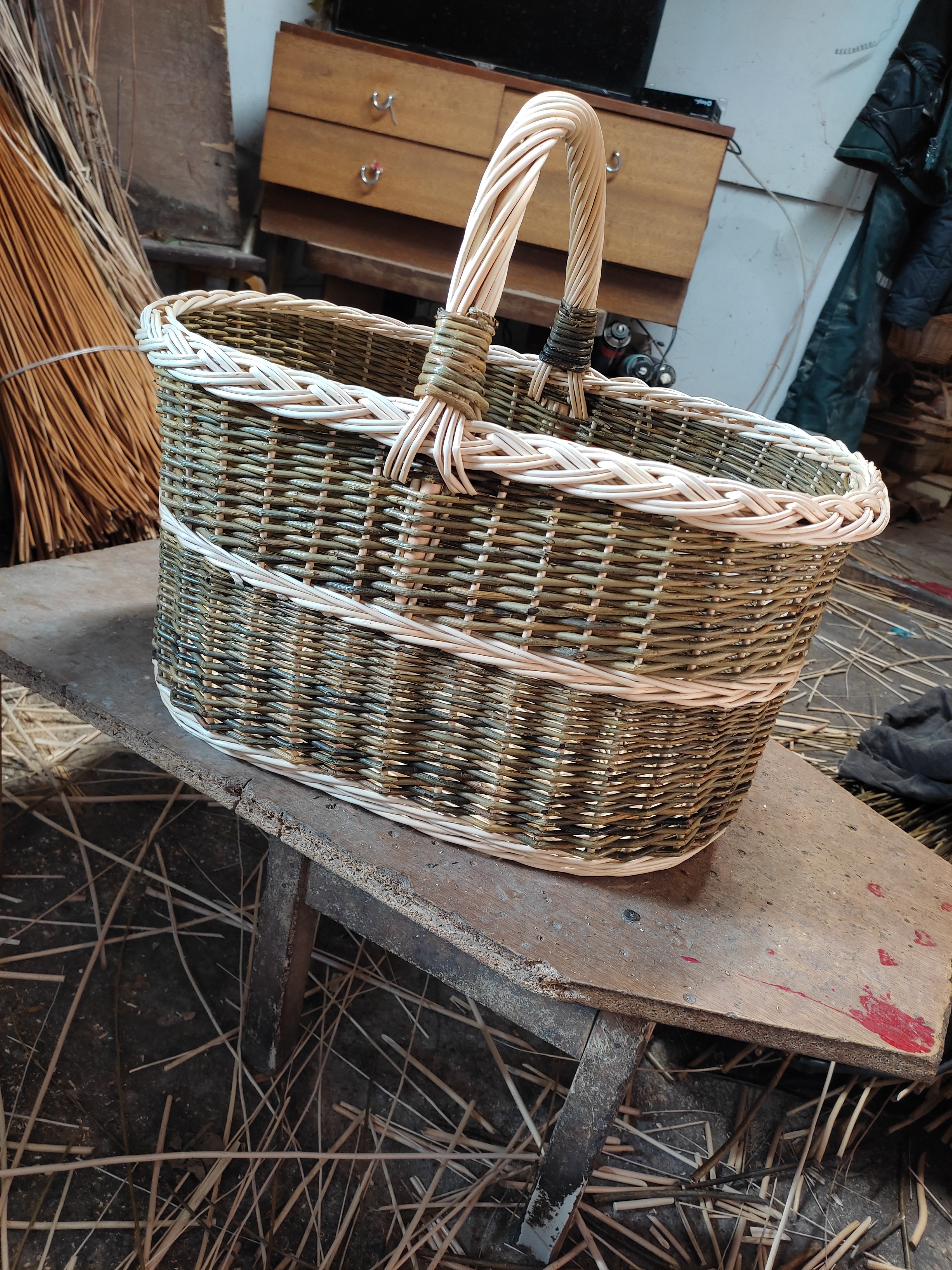 Handmade Willow Basket with Handle