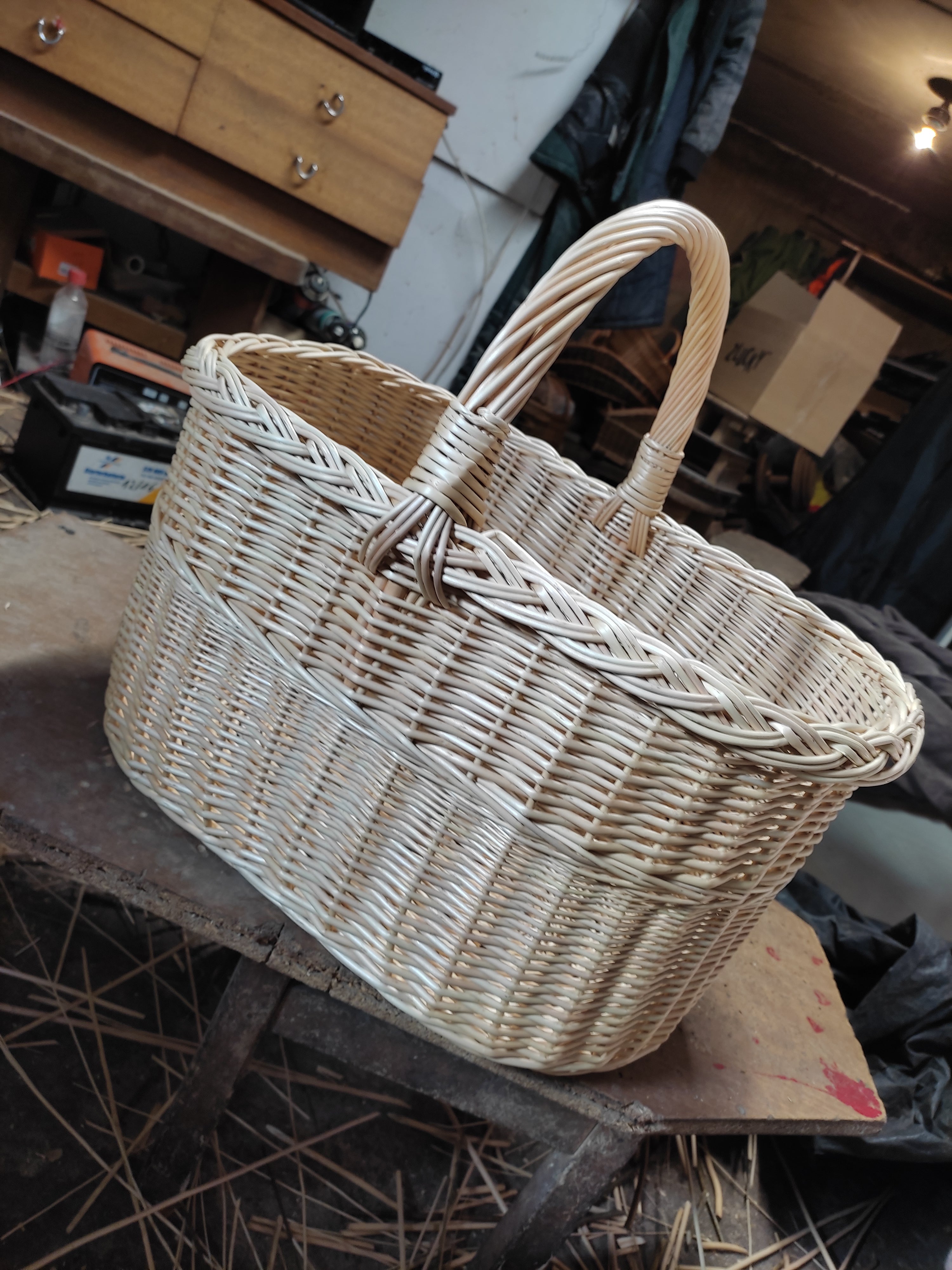 Handmade Willow Basket with Handle