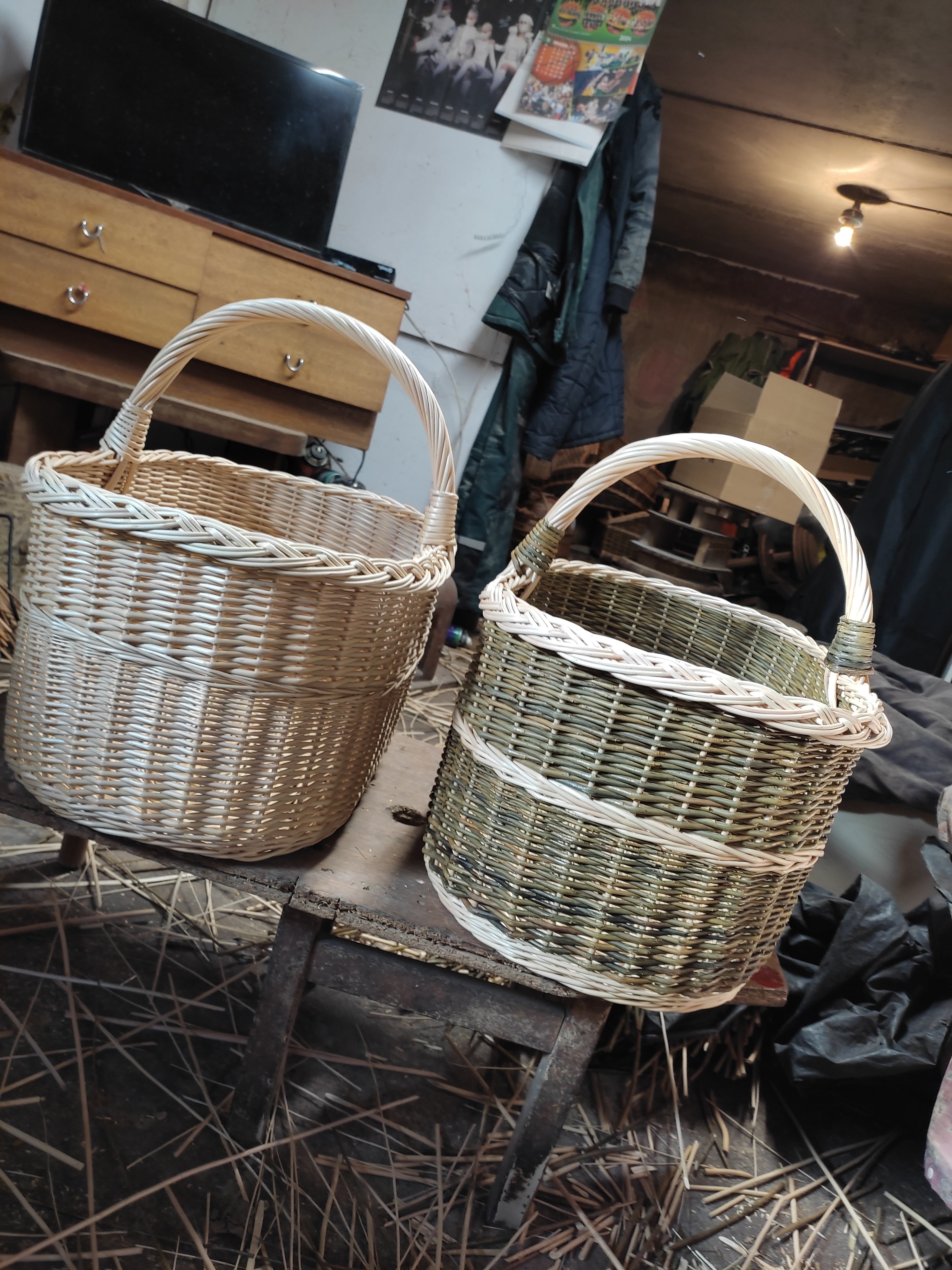 Handmade Willow Basket with Handle