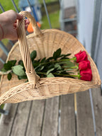 Wicker flower basket 031b