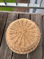 Wicker Food Cloche with Round Tray