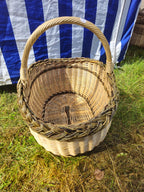 Wicker Oval Basket with Braided Rim