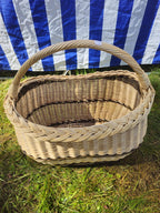 Wicker Oval Basket with Braided Rim