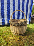 Wicker Oval Basket with Braided Rim