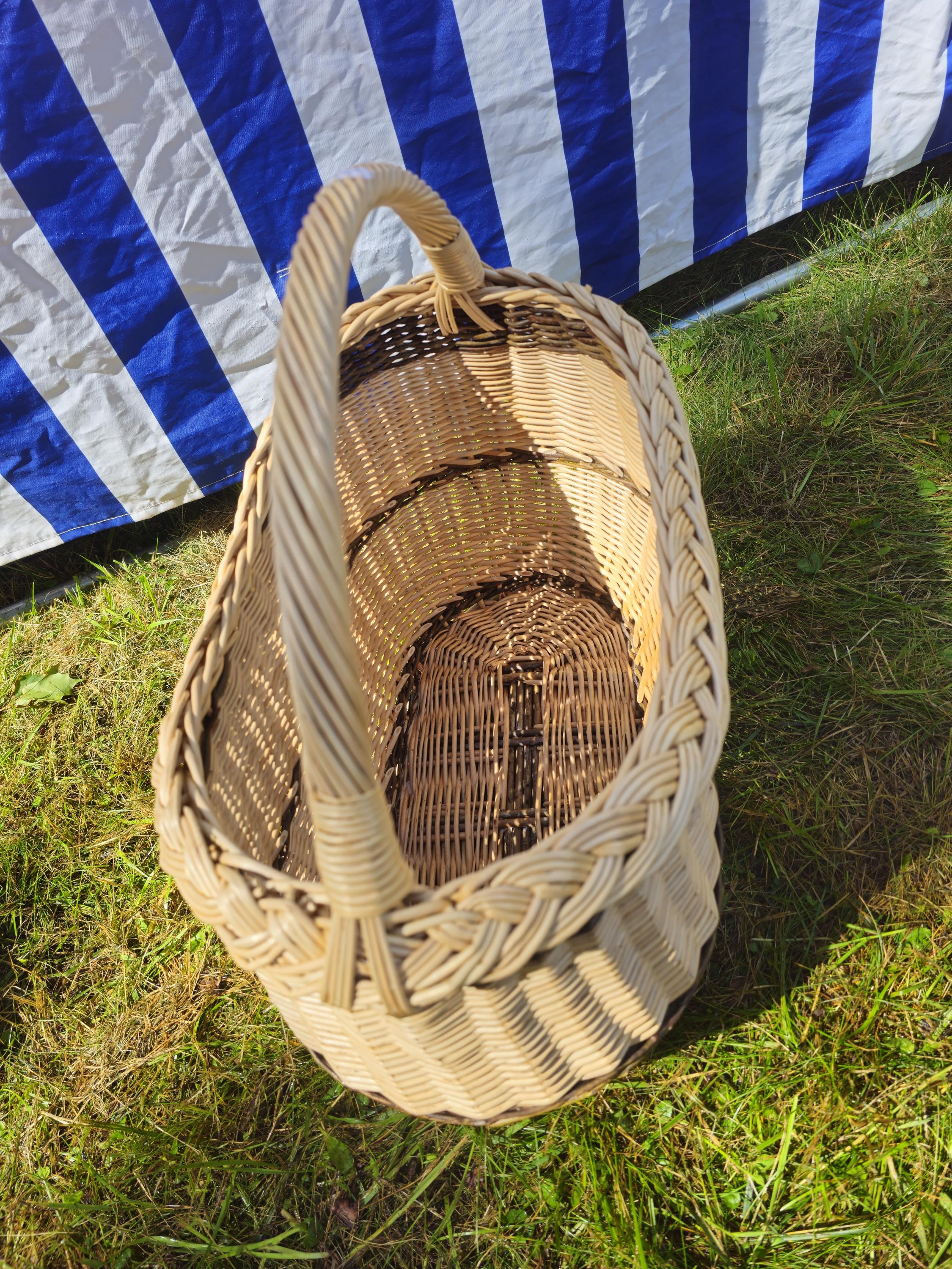 Wicker Oval Basket with Braided Rim