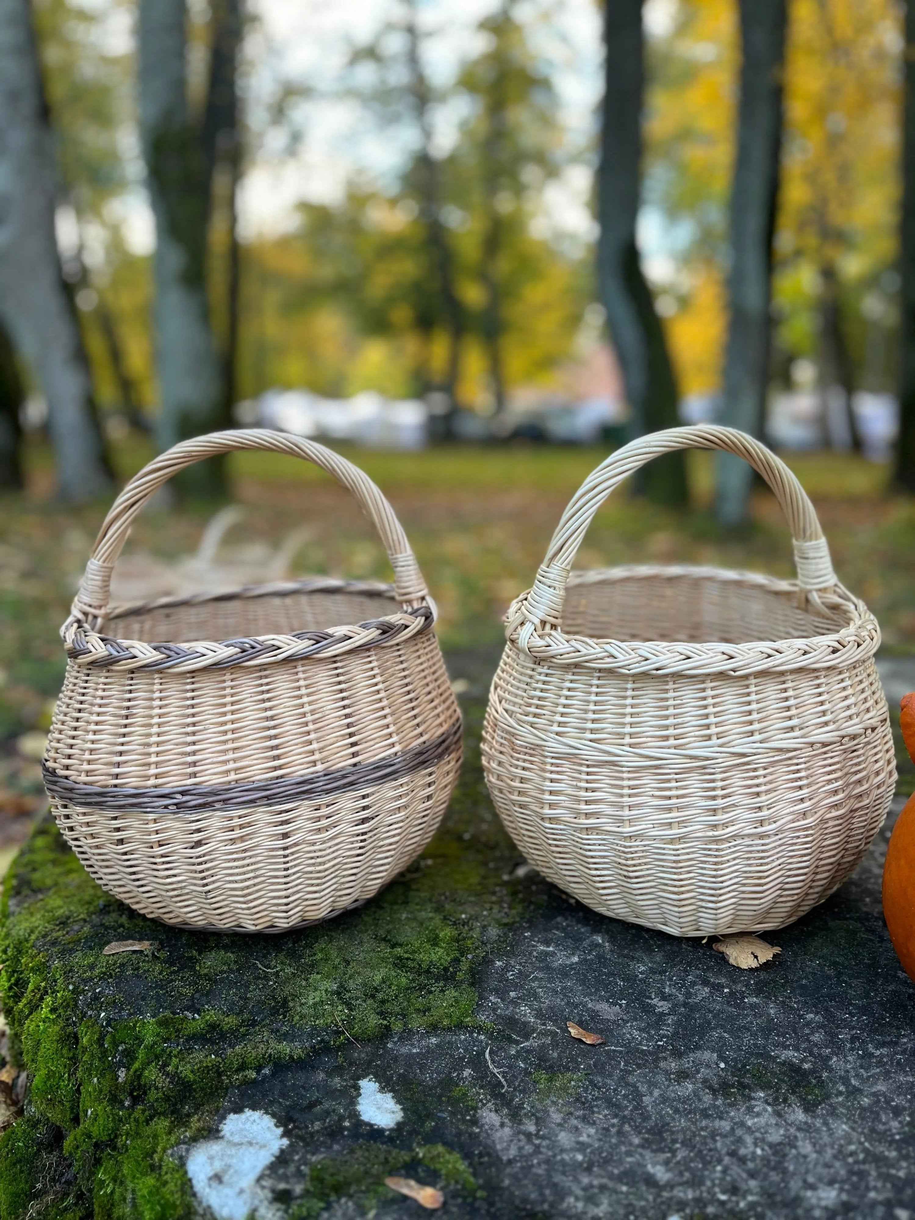 Deep Willow Berry Basket — close-up of the woven willow