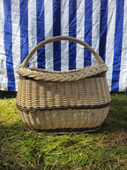 Wicker Oval Basket with Braided Rim