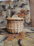Handwoven Willow Basket Jar with Lid