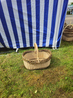 Wicker Foraging Basket with Natural Braided Rim