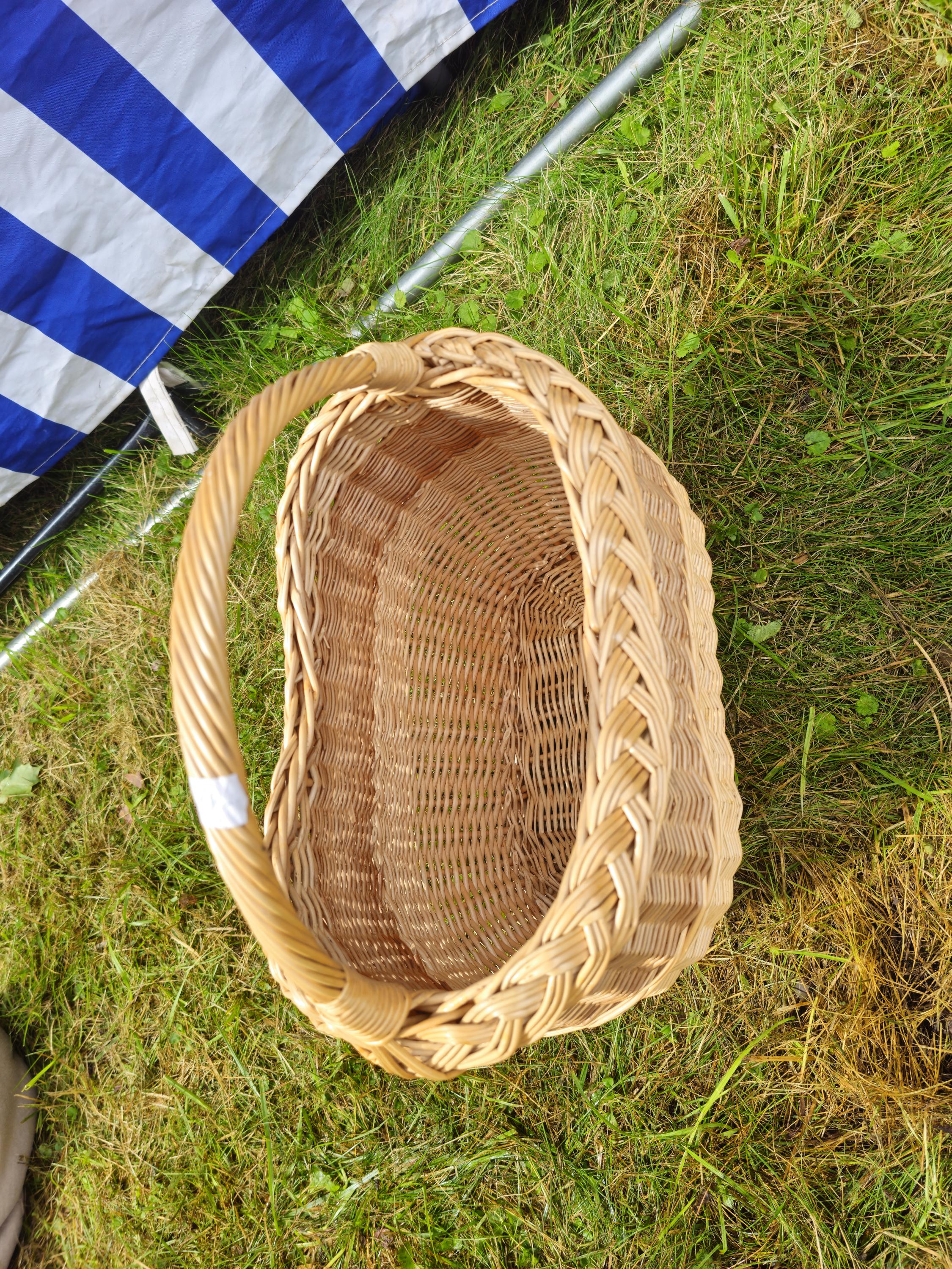 Wicker Oval Basket with Braided Rim