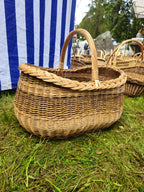 Braided Rim Large Wicker Gathering Basket